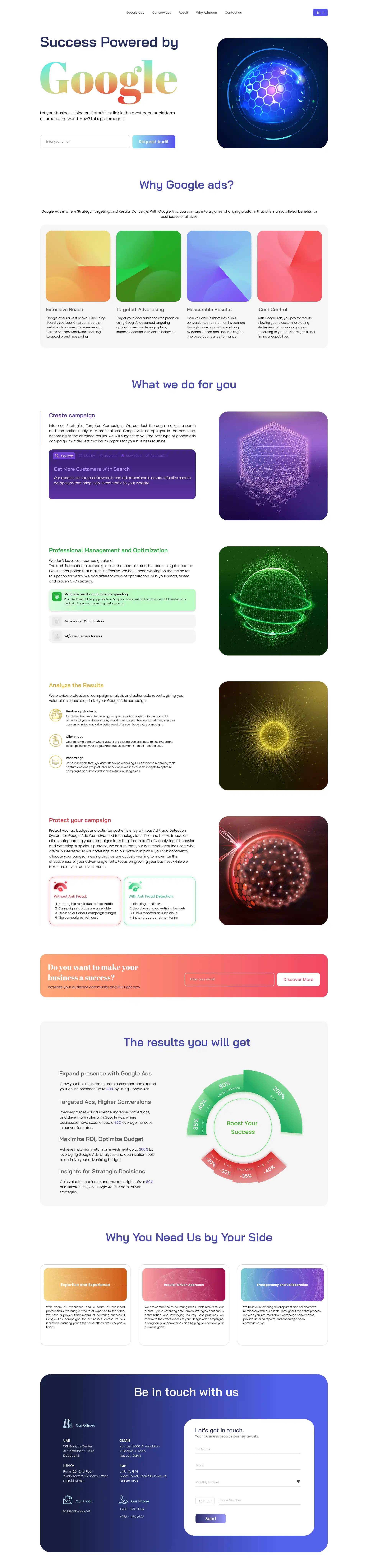 ROAS landing page — full page scroll